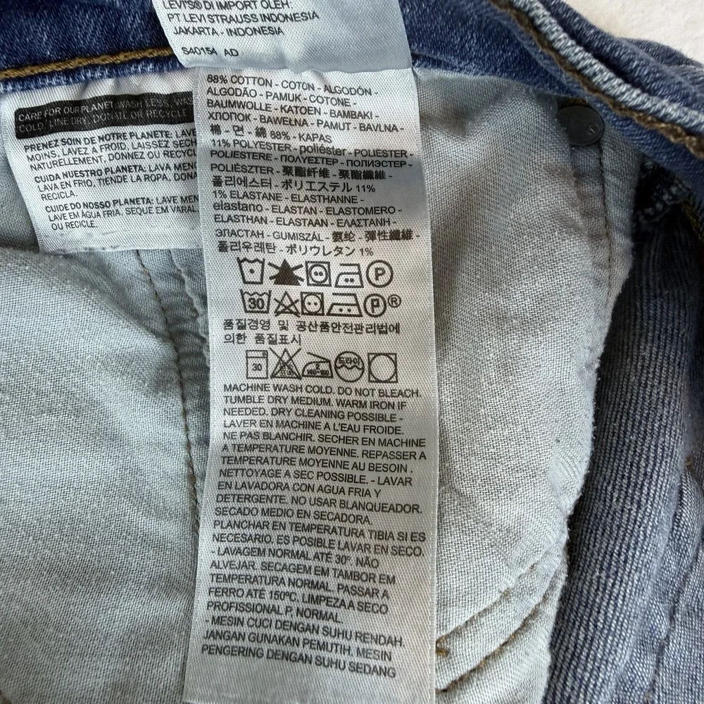 Levis 541 Jeans Mens 42x34 Athletic Stretch Taper Medium Wash Faded Denim